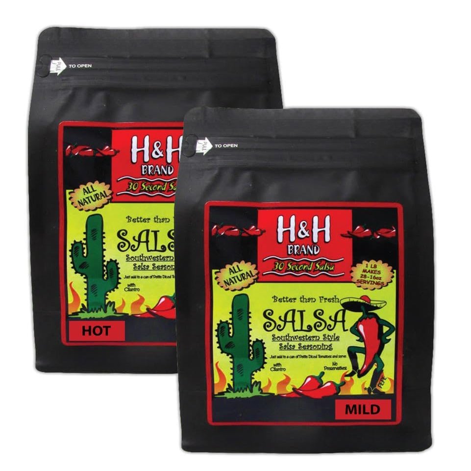 30 Second Salsa Mix-Seasoning Southwestern style; (40 oz. 68-Servings, Bonus Bags, 0.81-ea. 1-Mild + 1-Hot)