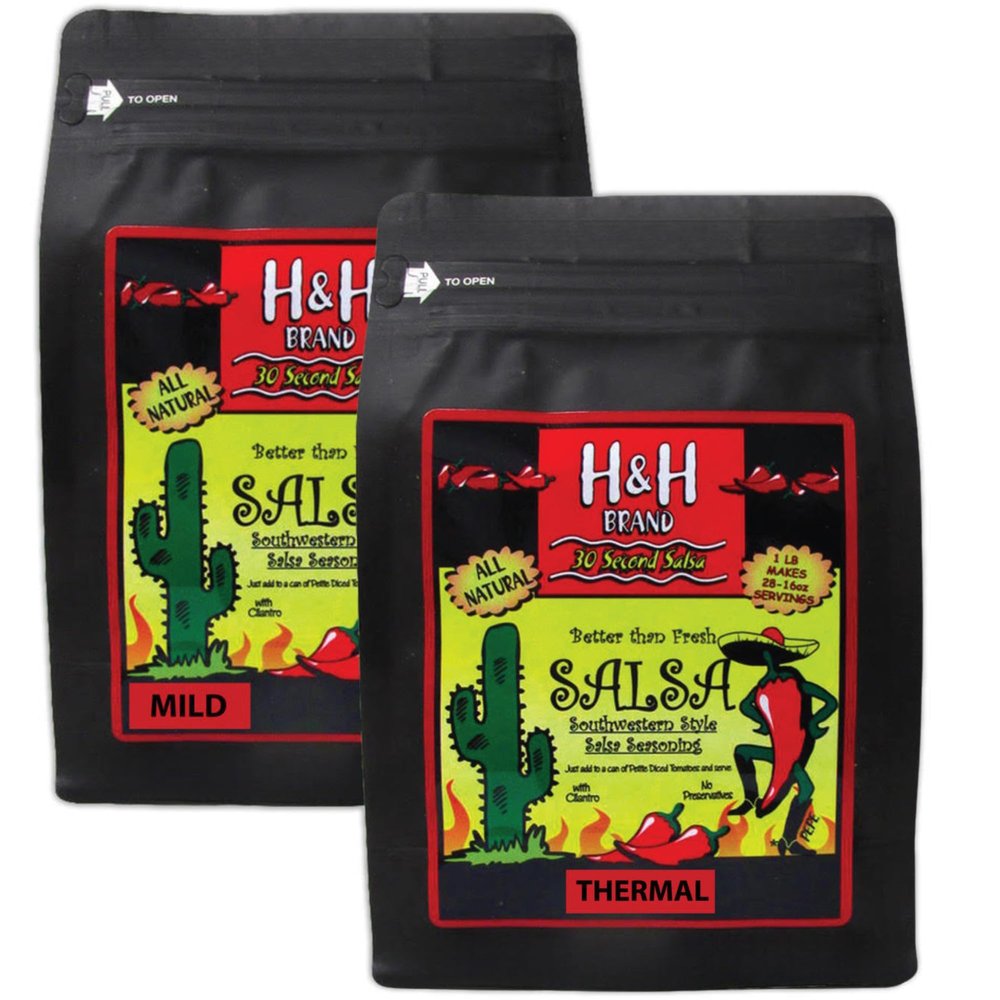 30 Second Salsa Mix-Seasoning Southwestern style; (40 oz. 68-Servings, Bonus Bags, 0.81-ea. 1-Mild + 1-Thermal)