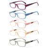 Kerecsen Reading Glasses 5 Pairs Fashion Ladies Readers Spring Hinge with Pattern Print Eyeglasses for Women (Mix Color -9, 1.50) view 1