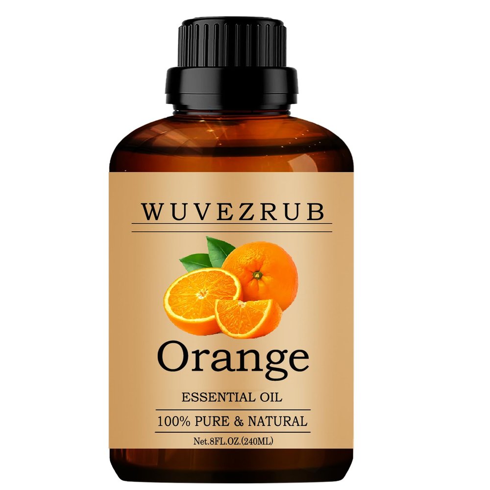 Wuvezrub Orange Essential Oils, 240ML Pure and Natural Essential Oil for Aromatherapy Diffuser - Orange /8 Fl Oz