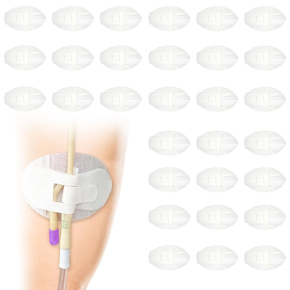 30 Pack Statlock Catheter Holder,Catheter Stabilization Device,Catheter Urinary Leg Bag Legband Holder Sticker,Adhensive Catheter Leg Strap Hook and Loop,Catheter Supplies, White