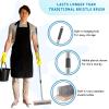 Stainless Steel Wire Scrub Brush with Long Handle for Deck, Concrete, Patio Floor Cleaning, 59'' Heavy Duty Stiff Metal Bristle Scrubber Broom for Outdoor Moss Removal view 2