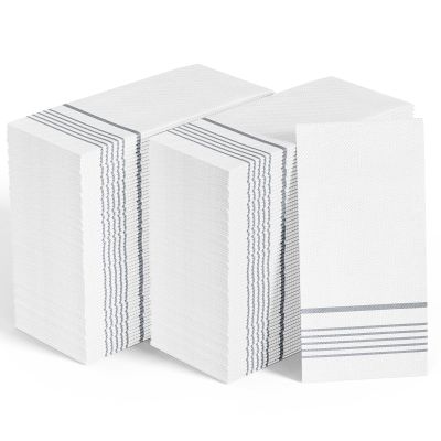 600 Pack Paper Dinner Napkins, Absorbent Paper Napkins, Premium Quality Guest Towels, 2-Ply Disposable Hand Towels for Kitchen, Events, Parties or Events (Silver)