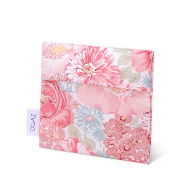 DGAZ Sanitary Napkin Storage Bag, Period Bag for Teen Aged Girls, Portable Period Bag for Panty Liners/Menstrual Cup/Small TamponsMini Makeup Bag for Purse(Blooming)