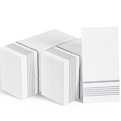 400 Pack Paper Dinner Napkins, Absorbent Paper Napkins, Premium Quality Guest Towels, 2-Ply Disposable Hand Towels for Kitchen, Events, Parties or Events (Silver)