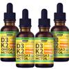 (4 Pack) Organic Vitamin D3 K2 Drops with MCT Oil Omega 3, Maximum Strength Vitamin D Liquid 5000 IU, No Fillers, Non-GMO Liquid D3 for Faster Absorption and Immune Support (Pineapple, 4 Fl Oz) view 1
