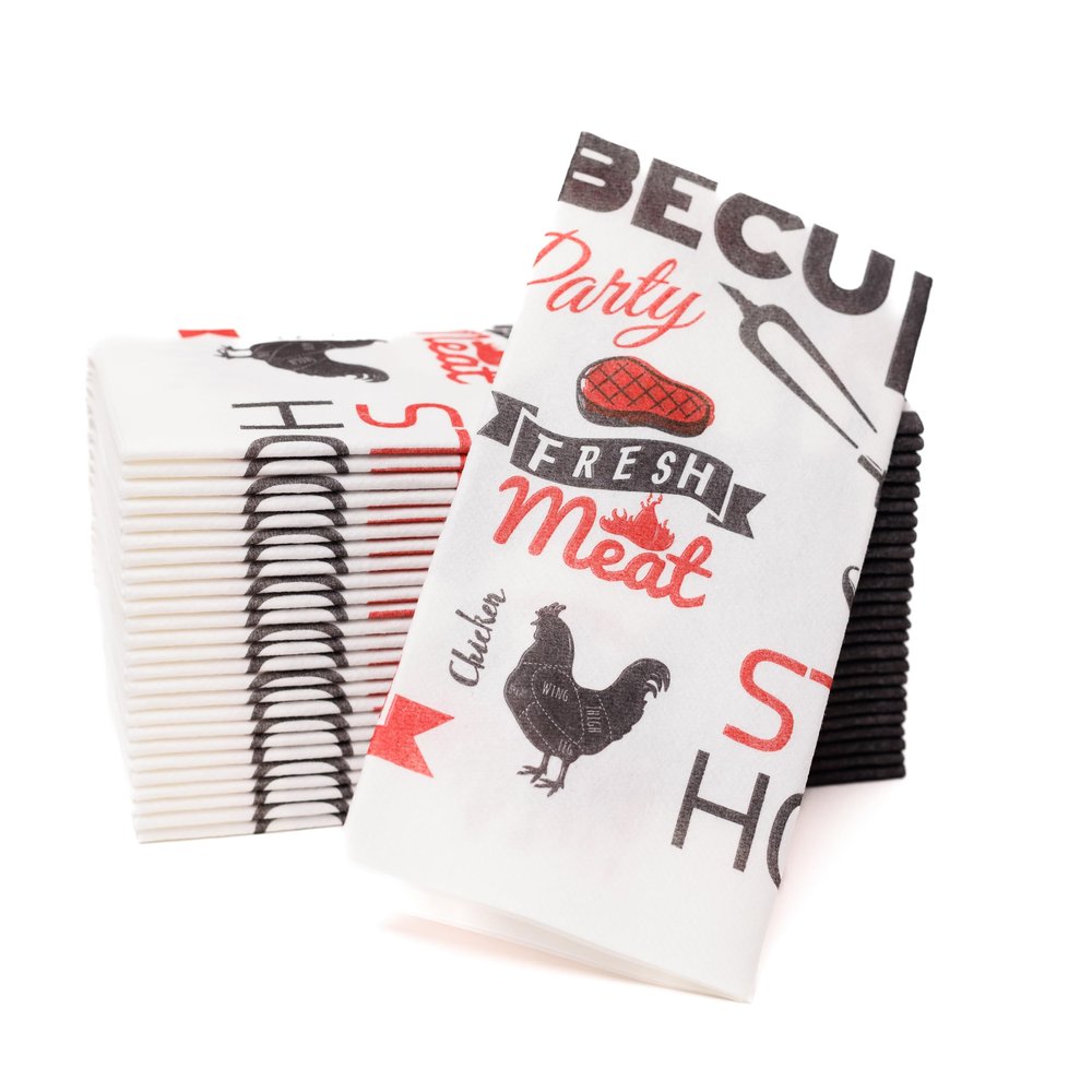 AMERICAN HOMESTEAD Paper Napkins - BBQ Disposable Linen-Like Dinner Napkins - Restaurant-Quality Table Serviettes for Weddings, Parties, and Events - 15.75" x 15.75" - 50 Count