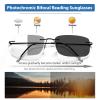 KISSOUL Rimless Photochromic Bifocal Reading Glasses Blue Light Blocking Readers Lightweight Transition Sunglasses Man Woman view 2