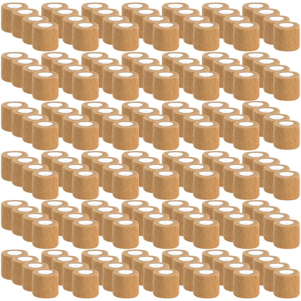 120 Pack Skin Self Adhesive Bandage Wrap Bulk 2 Inch x 5 Yards Cohesive Bandage,Vet Wrap Breathable Elastic Self-Adherent Tape for Stretch Athletic Sports Wrist Ankle Dogs Pet Vet Wrap