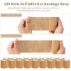 120 Pack Skin Self Adhesive Bandage Wrap Bulk 2 Inch x 5 Yards Cohesive Bandage,Vet Wrap Breathable Elastic Self-Adherent Tape for Stretch Athletic Sports Wrist Ankle Dogs Pet Vet Wrap view 3
