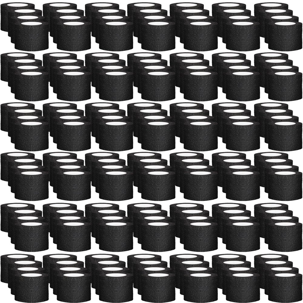 120 Pack Black Self Adhesive Bandage Wrap Bulk 2 Inch x 5 Yards Cohesive Bandage,Vet Wrap Breathable Elastic Self-Adherent Tape for Stretch Athletic Sports Wrist Ankle Dogs Pet Vet Wrap