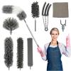 10Pcs Feather Duster Set, Cleaning Duster Kit with 93.7 Inch Telescopic Handle Multifunctional Hangable Gap Duster Cleaner Efficient Cleaning Ceiling Fan Duster for Cleaning Lights Skirting Board view 1