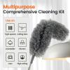 10Pcs Feather Duster Set, Cleaning Duster Kit with 93.7 Inch Telescopic Handle Multifunctional Hangable Gap Duster Cleaner Efficient Cleaning Ceiling Fan Duster for Cleaning Lights Skirting Board view 2