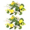 BFYDOAA 2pcs Candle Rings Lemon Small Wreaths 7cm Center, Spring Summer Lemon Branch Ring for Kitchen Cabinet,Wedding Tables,Farmhouse Decor view 1