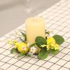BFYDOAA 2pcs Candle Rings Lemon Small Wreaths 7cm Center, Spring Summer Lemon Branch Ring for Kitchen Cabinet,Wedding Tables,Farmhouse Decor view 2