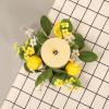 BFYDOAA 2pcs Candle Rings Lemon Small Wreaths 7cm Center, Spring Summer Lemon Branch Ring for Kitchen Cabinet,Wedding Tables,Farmhouse Decor view 3