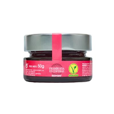 BESPHERE Raspberry Spheres, Caviar Food with Concentrated Tropical Taste, Enhances Savory Dishes, Desserts, Drinks, Preserved & Pasteurized, Low Calorie, Non-Fading Colour for Presentation 1.76 oz