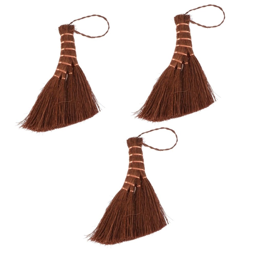 FOMIYES 3pcs Mini Palm Broom Tool Compact Natural Palm Cleaning Broom for Home for Small Spaces Lightweight Design for Quick Dusting and Debris Removal
