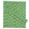 100 pcs Sports Party Paper Straws, Ombre Green Stripe White Star Brown Rugby Football Bar Soda Beer Drinking Straws, Cute Biodegradable Decor Game Day Cake Pop Sticks (Green With Football) view 3