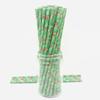 100 pcs Sports Party Paper Straws, Ombre Green Stripe White Star Brown Rugby Football Bar Soda Beer Drinking Straws, Cute Biodegradable Decor Game Day Cake Pop Sticks (Green With Football) view 4