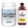 AMANDEAN Premium Liposomal Vitamin C & Bovine Collagen Peptides Bundle. Powerful Antioxidant. Liquid Quali-C. Grass-Fed Collagen. Hydrolyzed Type 1 & 3. Immune Support. Healthy Skin, Hair & Nails view 1