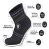 4 pairs Extra Wide Diabetic Cotton Socks, Quarter/Over-the-Ankle Health Socks (Black, 11-16) view 3