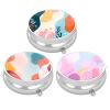 3 Pack Pill Box, Small Pill Case for Purse & Pocket, Cute Travel Medicine Organizer, Portable Medicine Container Holder to Hold Vitamins, Medication, Fish Oil & Supplement, Art Style Pattern view 1