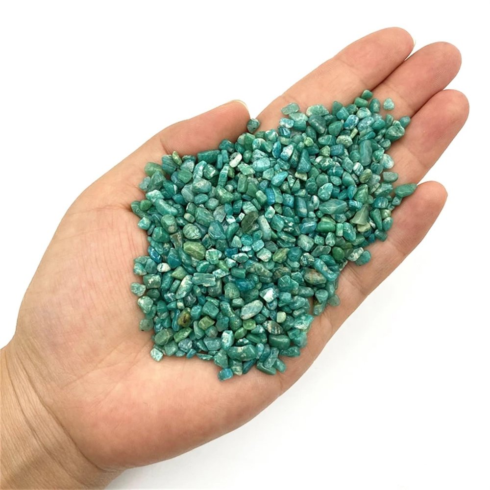 KatLin Natural Stone Kinds Mini 3-5mm Natural Crystal Gravel Bulk Healing Mineral Specime Gemstones Gem Natural Quartz Crystals(Amazonite)