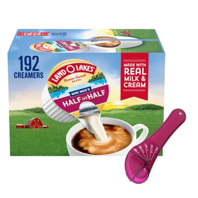 Generic Mini Moo's Half & Half Creamer Singles, 192 Count, Real Milk & Cream With A Measuring Spoon