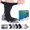Doctor's Select Diabetic Socks for Men - 6 Pairs Crew Mens Diabetic Socks | Diabetic Neuropathy Socks for Men | Black, White, Grey, Dark Grey, Light Brown, Brown view 1