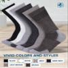 Doctor's Select Diabetic Socks for Men - 6 Pairs Crew Mens Diabetic Socks | Diabetic Neuropathy Socks for Men | Black, White, Grey, Dark Grey, Light Brown, Brown view 4