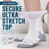 Doctor's Select White Bamboo Viscose Diabetic Socks for Men - 6 Pairs Crew Diabetic Neuropathy Socks for Men | White view 2