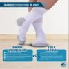 Doctor's Select White Bamboo Viscose Diabetic Socks for Men - 6 Pairs Crew Diabetic Neuropathy Socks for Men | White view 3