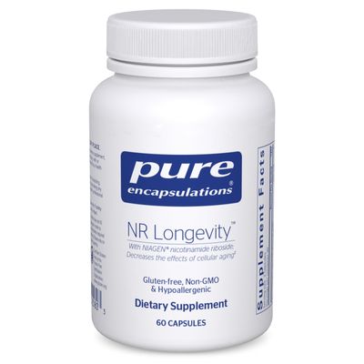 Pure Encapsulations NR Longevity NAD Supplement  Supports Healthy Aging, NAD+ Replenishment, Mitochondrial Function, with NIAGEN  Gluten Free, Non-GMO, Hypoallergenic  60 Capsules