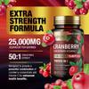 Built by Nature Cranberry Pills 25,000mg - Extra Strength 50:1 Concentrate Extract with Vitamin C - Urinary Tract Health Supplement for Women - Non-GMO, Sugar Free, Vegan - 60 Capsules view 2