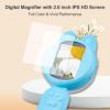 Mini Digital Microscopy, 2-inch IPS Screen 200X Magnifying Glass Handheld Magnifier with LED Light, 30W HD Camera, Built-in 3 Games & TF Card for 300 Photos, Education Hobby Plants Insects- - Blue view 2