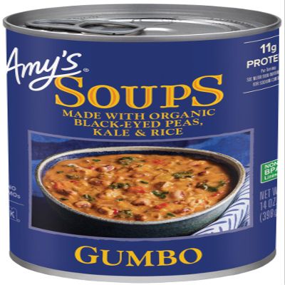 Amys Gumbo, Made With Organic Black-Eyed Peas, Kale and Rice, Canned Soup, 14 Oz