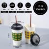 Tamone 48 PACK 16OZ Disposable Coffee Cups with Lids, Sleeves and Stirrers, To Go Coffee Cups with Lids Leak Proof, White Paper Cups for Cold/Hot Coffee Chocolate Cocoa for Home OfficeBalloon view 2