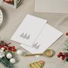 Horaldaily 50 Christmas Disposable Paper Decorative Guest Napkins, Silver Foil Christmas Trees Hand Towel for Party Lunch Dinner Kitchen Bathroom view 3