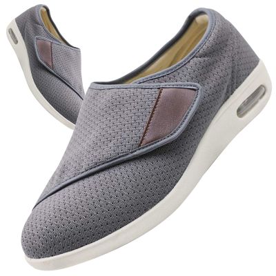 Mge Diabetic Shoes for Men Extra Wide Width Adjustable Diabetic Orthopedic Sandals Closed Toe Slippers Wide Fit Edema Swollen Shoes Cozy Surgical Arthritis Footwear Breathable Sneaker(Gray,8.5)