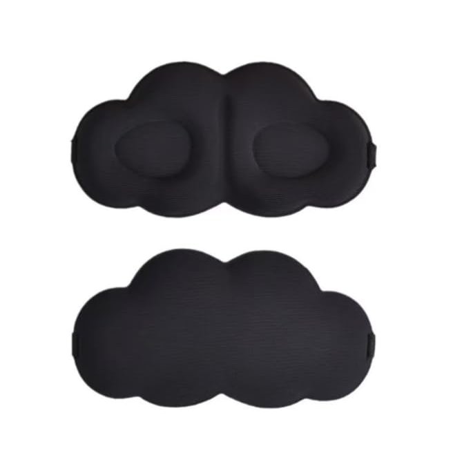 ASEANAO Sleep Mask,Soft 3D Contoured Silky Blindfold Eye Mask for Sleeping and Side Sleepers,Eye Cover with Adjustable Strap Suitable Gift (Black)
