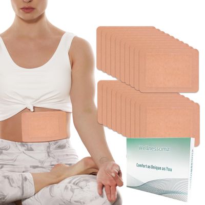 20Pcs Castor Oil Pack Wrap Size 8.2 * 6.3in for Pure Castor Oil, No Washing Self Adhesive with High Absorbent Organic Cotton Flannel, Anti Massage Oil Leak, Design for Women Men