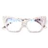 bullabulling Cat Eye Crystal Rhinestone Reading Glasses for Women Sparkling Trendy bling Diamond Reader Z05 (AB diamond, 3.5, x) view 1