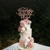 Luxury Custom Happy Birthday Cake Topper with Name, 25th 30th 40th Birthday Cake Topper, Custom Birthday Mirror Wooden Cake Topper, Cake Topper for Birthdays and Party, Birthday Party Decoration 8 view 2
