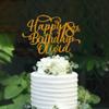 Luxury Custom Happy Birthday Cake Topper with Name, 25th 30th 40th Birthday Cake Topper, Custom Birthday Mirror Wooden Cake Topper, Cake Topper for Birthdays and Party, Birthday Party Decoration 8 view 3