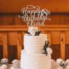 Luxury Custom Happy Birthday Cake Topper with Name, 25th 30th 40th Birthday Cake Topper, Custom Birthday Mirror Wooden Cake Topper, Cake Topper for Birthdays and Party, Birthday Party Decoration 8 view 4