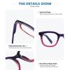 25DU 4 Pack Reading Glasses for Women Men Oprah Style Square Blue Light Blocking Readers with Spring Hinge +1.75 view 4