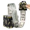 18th Birthday Money Gift Box, Pull-Out Cash Roll Surprise for Boys & Girls, Black & Gold Cash Present Holder for Milestone 18th Party view 1