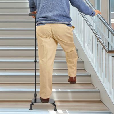 RustyVioum Stair Climbing Assist Cane, Stair Lift Aid for Seniors, Non-Slip Step Stair Walking Aid with Adjustable, Stair Lifts Seniors Step Helper Walking Sticks for Easy Walking Up and Down Stairs