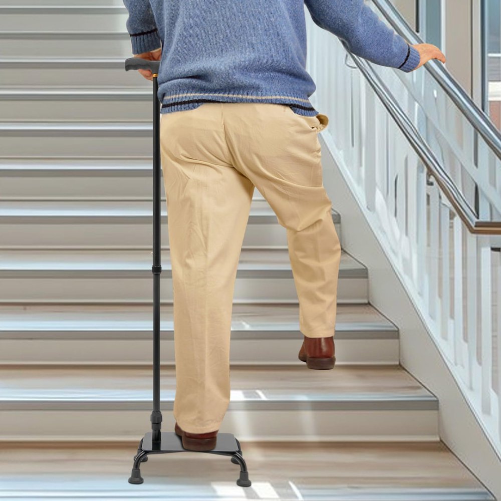 RustyVioum Stair Climbing Assist Cane, Stair Lift Aid for Seniors, Non-Slip Step Stair Walking Aid with Adjustable, Stair Lifts Seniors Step Helper Walking Sticks for Easy Walking Up and Down Stairs